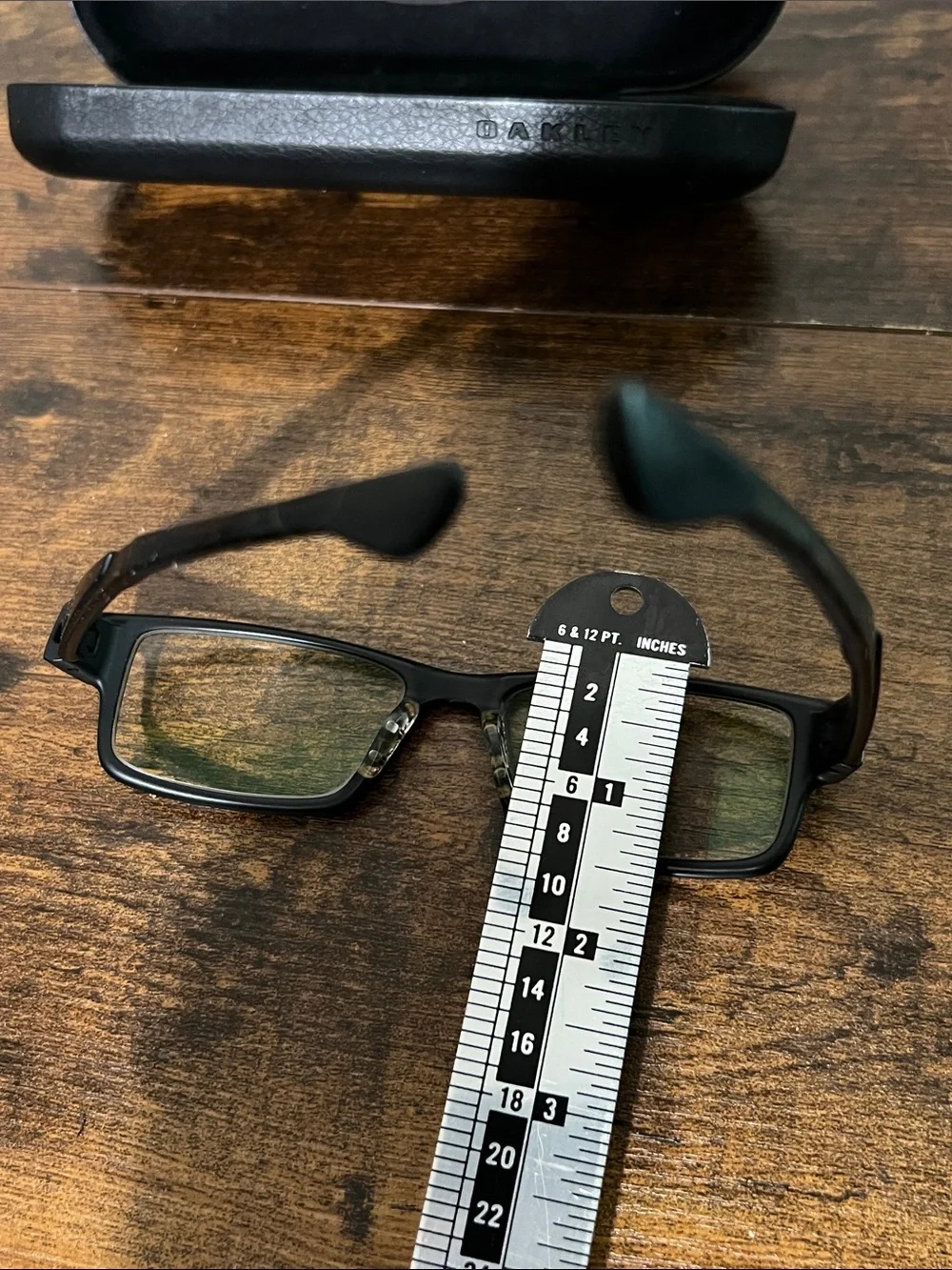 Oakley 143 0X8046-0155 satin Black Rectangular Sunglasses with Branded Case